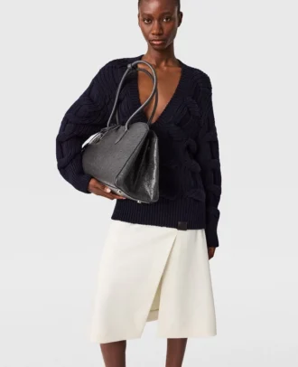 Jupe midi en satin ajustée