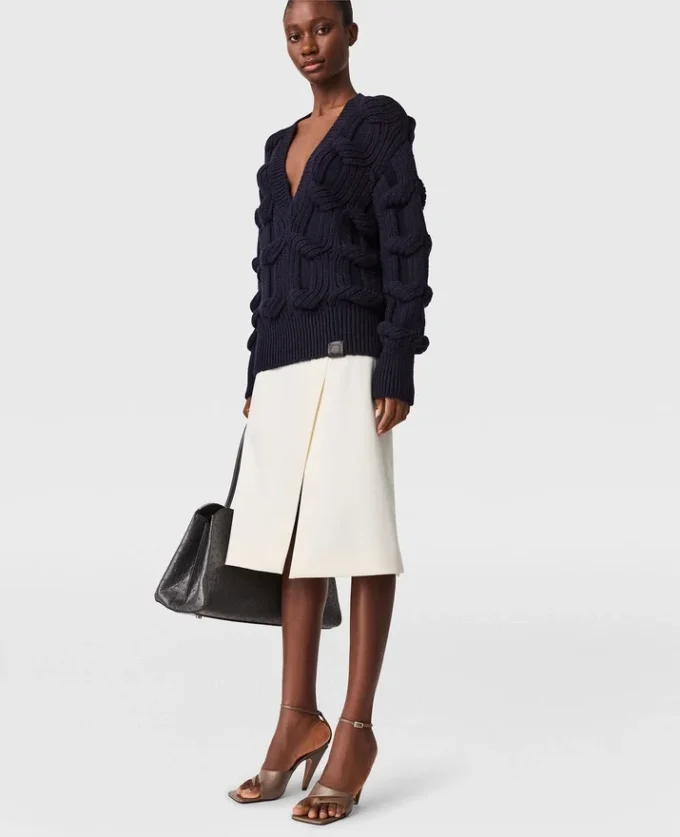 Jupe midi en satin ajustée Jupe midi en satin ajustée