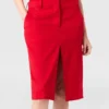 Jupe midi en satin bordée de dentelle Jupe midi en satin bordée de dentelle