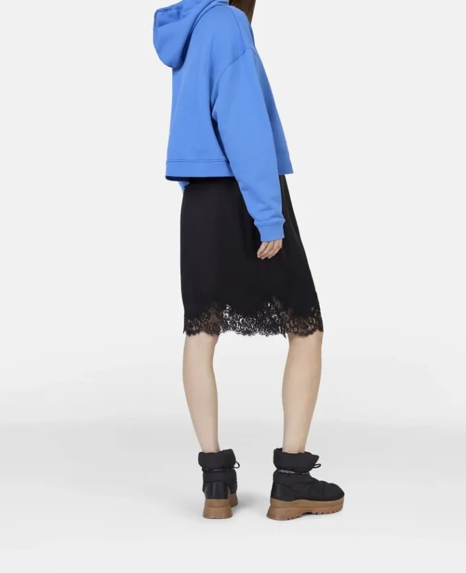 Jupe midi en satin et dentelle Jupe midi en satin et dentelle