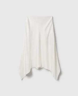 Jupe midi en satin à ourlet arrondi