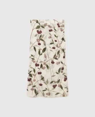 Jupe midi imprimée cerises