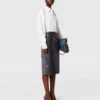Jupe midi texture autruche
