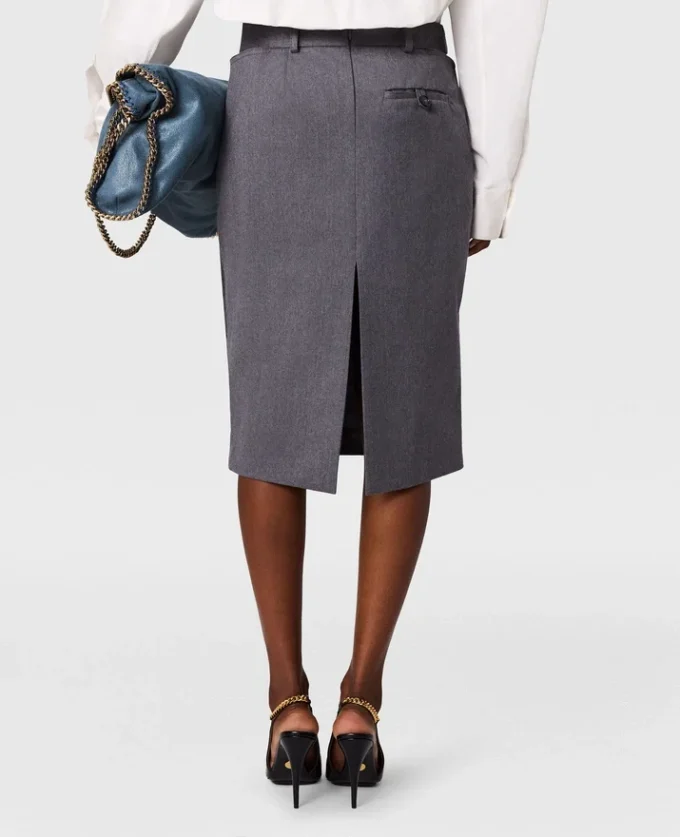 Jupe midi texture autruche
