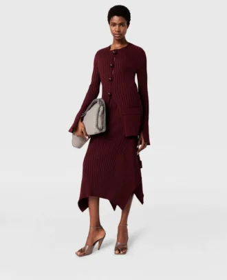 Jupe midi évasée en maille