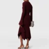 Jupe midi évasée en maille