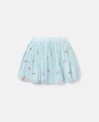 Jupe tutu à rayures et nœud brodé