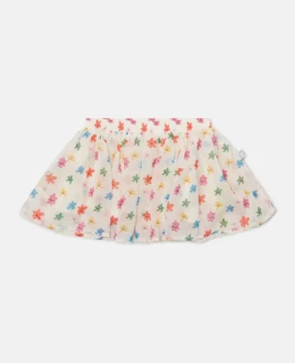 Jupe à volants en tulle à imprimé floral