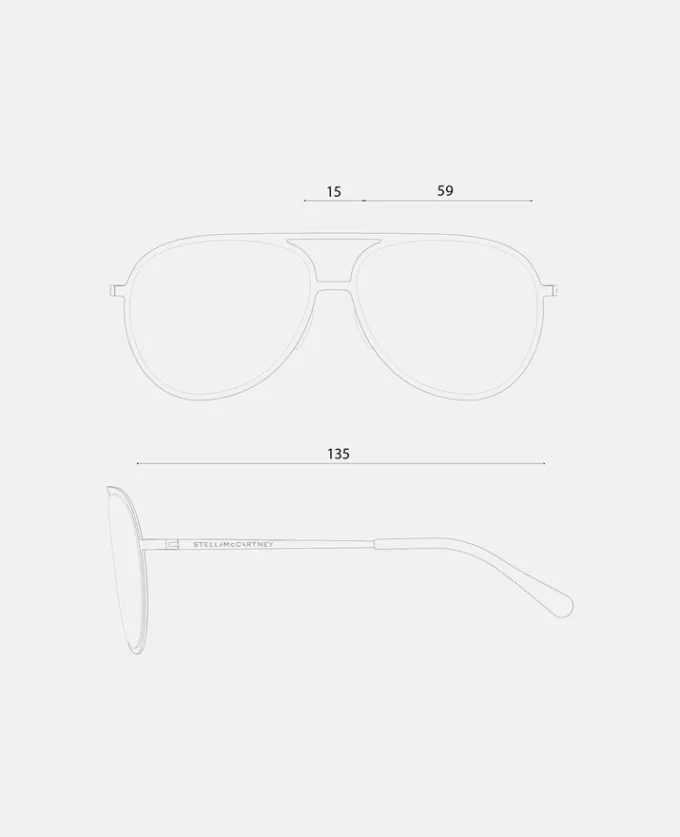 Lunettes de soleil aviateur en métal Lunettes de soleil aviateur en métal