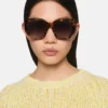 Lunettes de soleil carrées à monture épaisse et forme œil-de-chat Lunettes de soleil carrées à monture épaisse et forme œil-de-chat