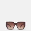 Lunettes de soleil carrées à monture épaisse et forme œil-de-chat Lunettes de soleil carrées à monture épaisse et forme œil-de-chat