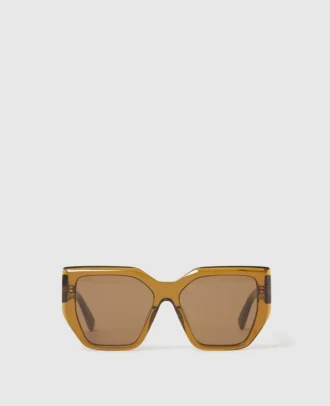 Lunettes de soleil carrées à monture épaisse et forme œil-de-chat