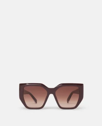 Lunettes de soleil carrées à monture épaisse et forme œil-de-chat