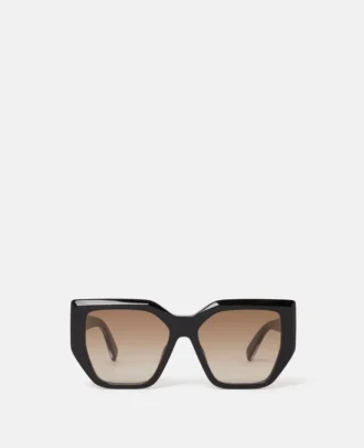 Lunettes de soleil carrées à monture épaisse et forme œil-de-chat