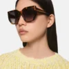 Lunettes de soleil carrées à monture épaisse et forme œil-de-chat Lunettes de soleil carrées à monture épaisse et forme œil-de-chat