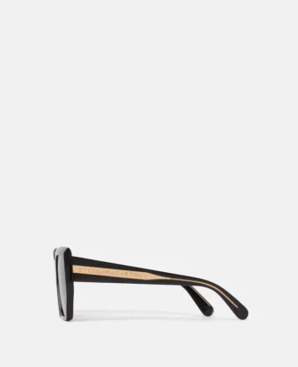 Lunettes de soleil carrées à monture épaisse et forme œil-de-chat