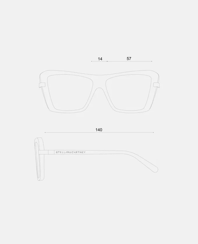 Lunettes de soleil carrées œil-de-chat