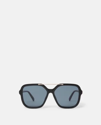 Lunettes de soleil carrées oversize à barre métallique Lunettes de soleil carrées oversize à barre métallique