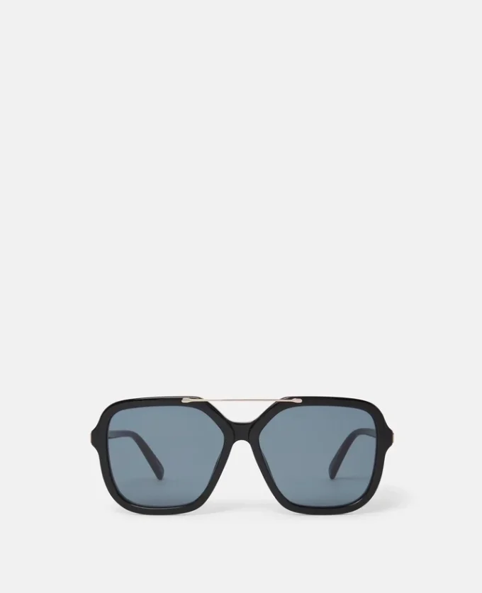 Lunettes de soleil carrées oversize à barre métallique Lunettes de soleil carrées oversize à barre métallique