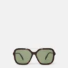 Lunettes de soleil carrées oversize à barre métallique Lunettes de soleil carrées oversize à barre métallique