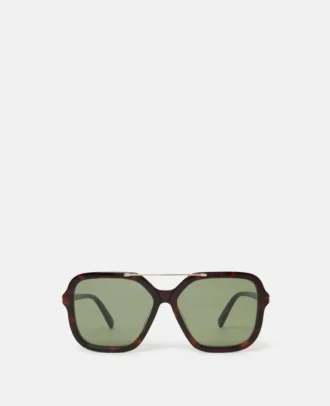 Lunettes de soleil carrées oversize à barre métallique