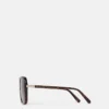Lunettes de soleil carrées oversize à barre métallique Lunettes de soleil carrées oversize à barre métallique