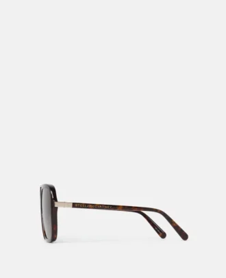 Lunettes de soleil carrées oversize à barre métallique