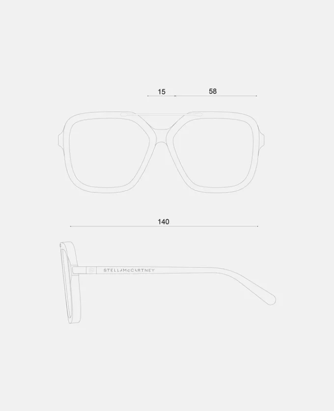Lunettes de soleil carrées oversize à barre métallique Lunettes de soleil carrées oversize à barre métallique