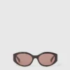 Lunettes de soleil ovales avec logo Lunettes de soleil ovales avec logo