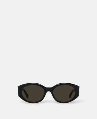 Lunettes de soleil ovales avec logo
