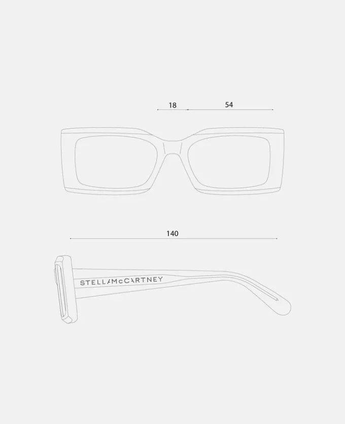 Lunettes de soleil rectangulaires gravées du logo Lunettes de soleil rectangulaires gravées du logo