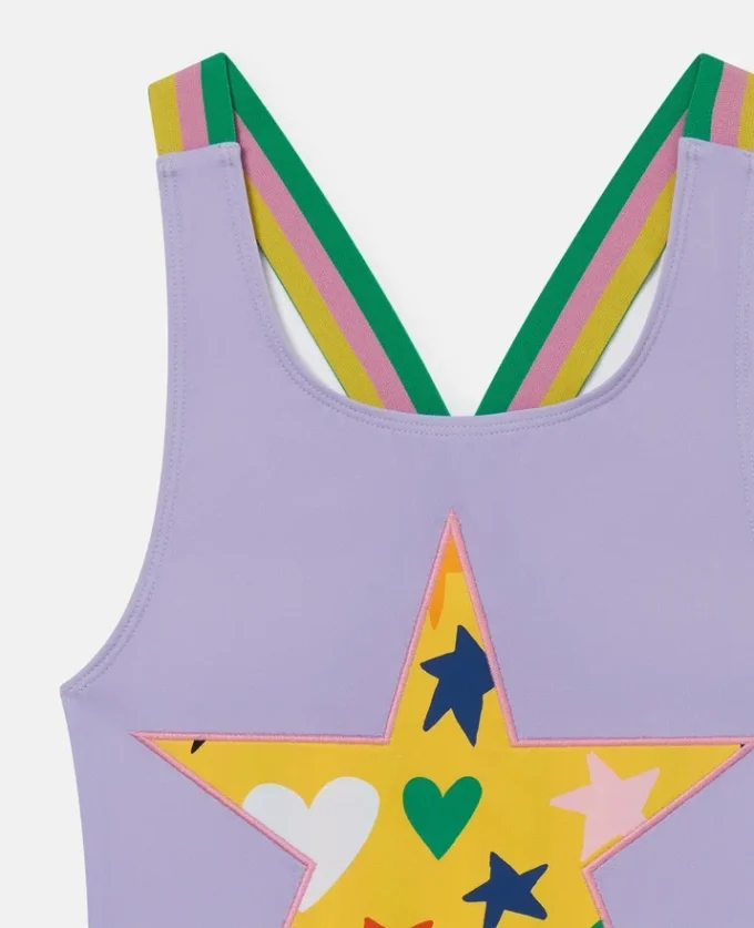 Maillot de bain à franges et imprimé graphique étoilé Maillot de bain à franges et imprimé graphique étoilé