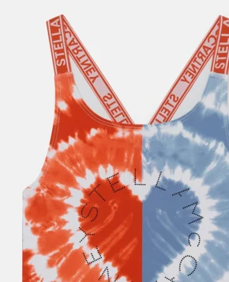 Maillot de bain graphique tie-dye à cœurs