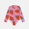 Maillot de bain à manches longues imprimé fraises Maillot de bain à manches longues imprimé fraises