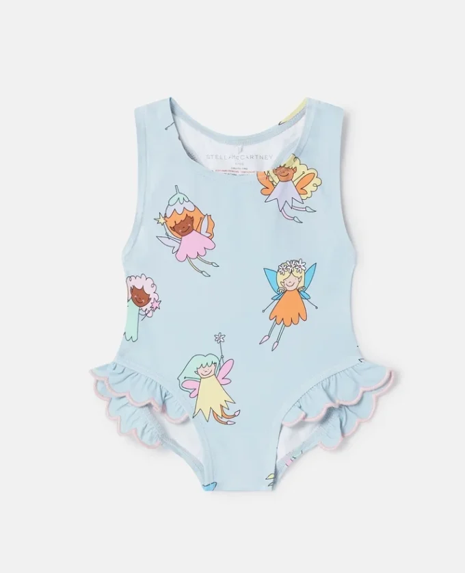 Maillot de bain à volants imprimé fées Maillot de bain à volants imprimé fées
