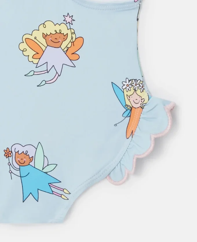 Maillot de bain à volants imprimé fées Maillot de bain à volants imprimé fées