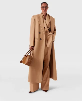 Manteau long à double boutonnage