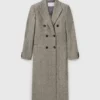 Manteau long en tweed à double boutonnage Manteau long en tweed à double boutonnage