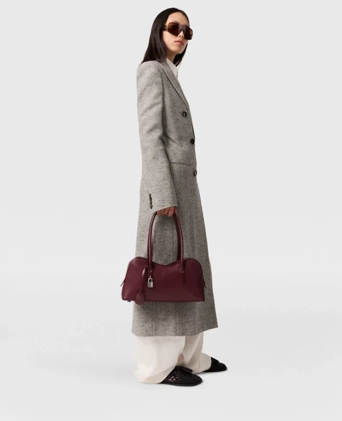 Manteau long en tweed à double boutonnage Manteau long en tweed à double boutonnage