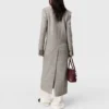 Manteau long en tweed à double boutonnage Manteau long en tweed à double boutonnage