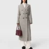 Manteau long en tweed à double boutonnage Manteau long en tweed à double boutonnage