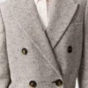 Manteau long en tweed à double boutonnage Manteau long en tweed à double boutonnage
