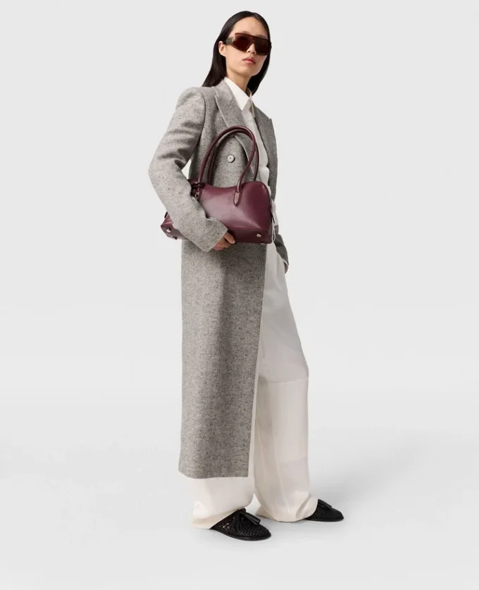 Manteau long en tweed à double boutonnage Manteau long en tweed à double boutonnage