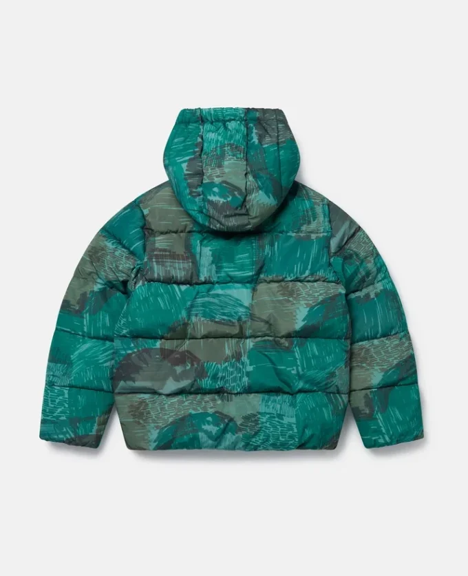 Manteau matelassé à capuche imprimé griffonné Manteau matelassé à capuche imprimé griffonné