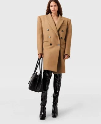 Manteau mi-long à double boutonnage