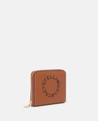 Mini-portefeuille zippé à clous grainés Stella Logo