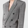 Mini-robe blazer à double boutonnage et fines rayures Mini-robe blazer à double boutonnage et fines rayures