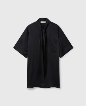 Mini-robe à col noué