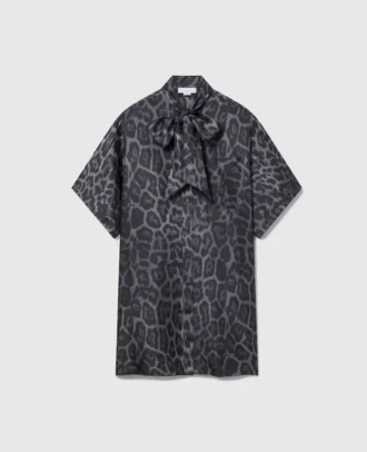 Mini-robe à col noué