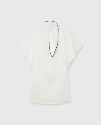 Mini-robe à col noué